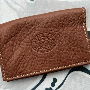 Roots brown leather card holder
